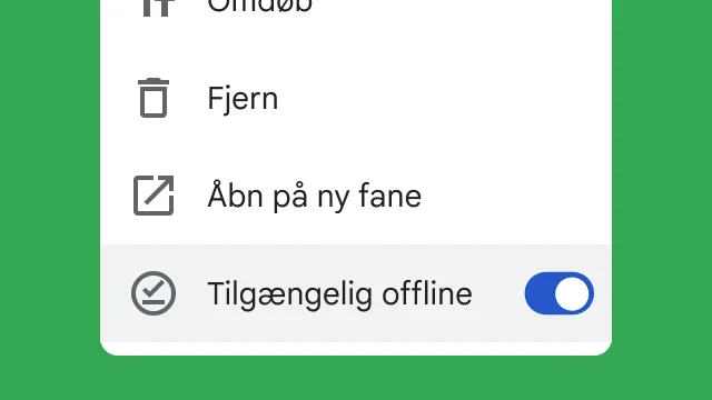 En kontakt giver brugere mulighed for at få adgang til deres filer, når de er offline.